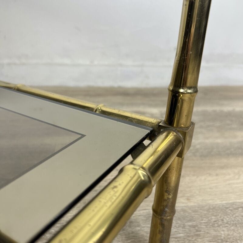 Tavolino Tavolo basso caffe da salotto in ottone e vetro anni 70’ vintage Bambu Categoria  Tavoli - tavolinetti