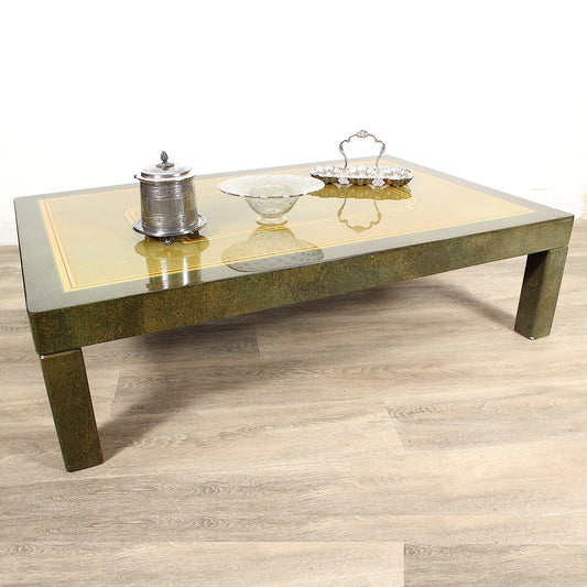 Tavolino tavolo da salotto basso vintage di modernariato anni 70 space age verde Categoria  Tavoli - tavolinetti