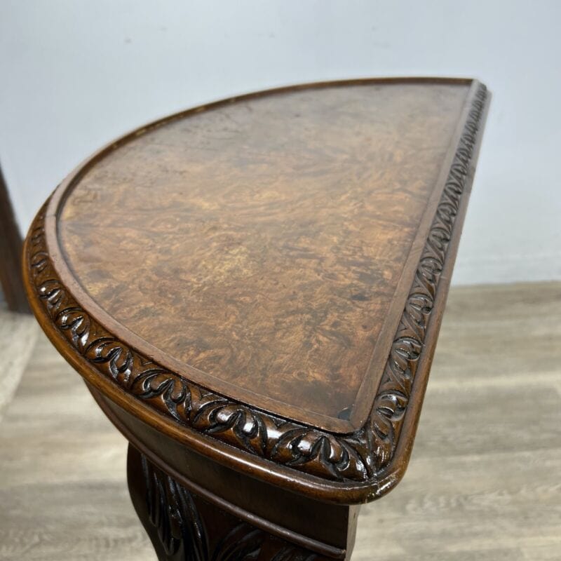 Tavolo consolle da ingresso Mezzaluna antica tavolino piano in radica Stile Deco Categoria  Tavoli - tavolinetti