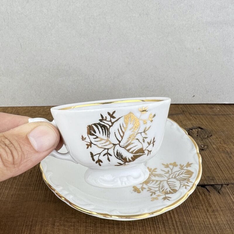 Tazza da caffe antica in porcellana Bavaria tazze tazzina oro con piattino Categoria  Servizio tazze - Tazze