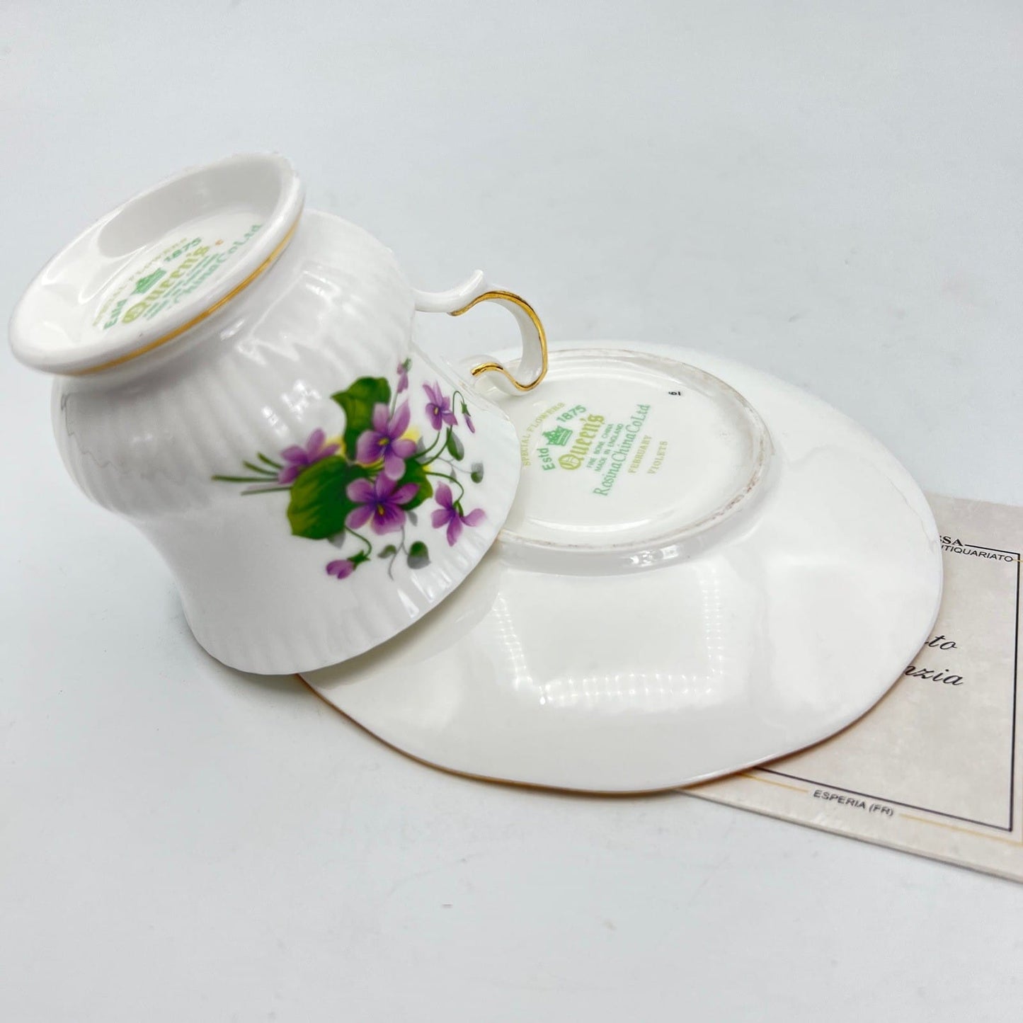 Tazza da caffè in porcellana Queen's con mese tazzina inglese Febbraio 900 Categoria  Servizio tazze - Tazze