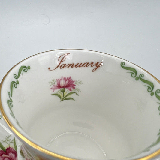 Tazza da caffè in porcellana Queen's con mese tazzina inglese GENNAIO 900 Categoria  Servizio tazze - Tazze