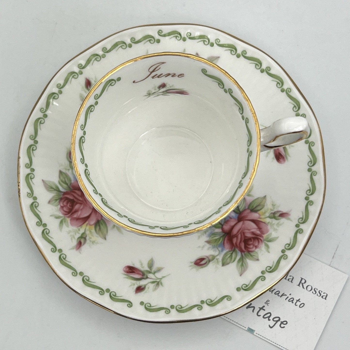 Tazza da caffè in porcellana Queen's con mese tazzina inglese Giugno 900 Categoria  Servizio tazze - Tazze