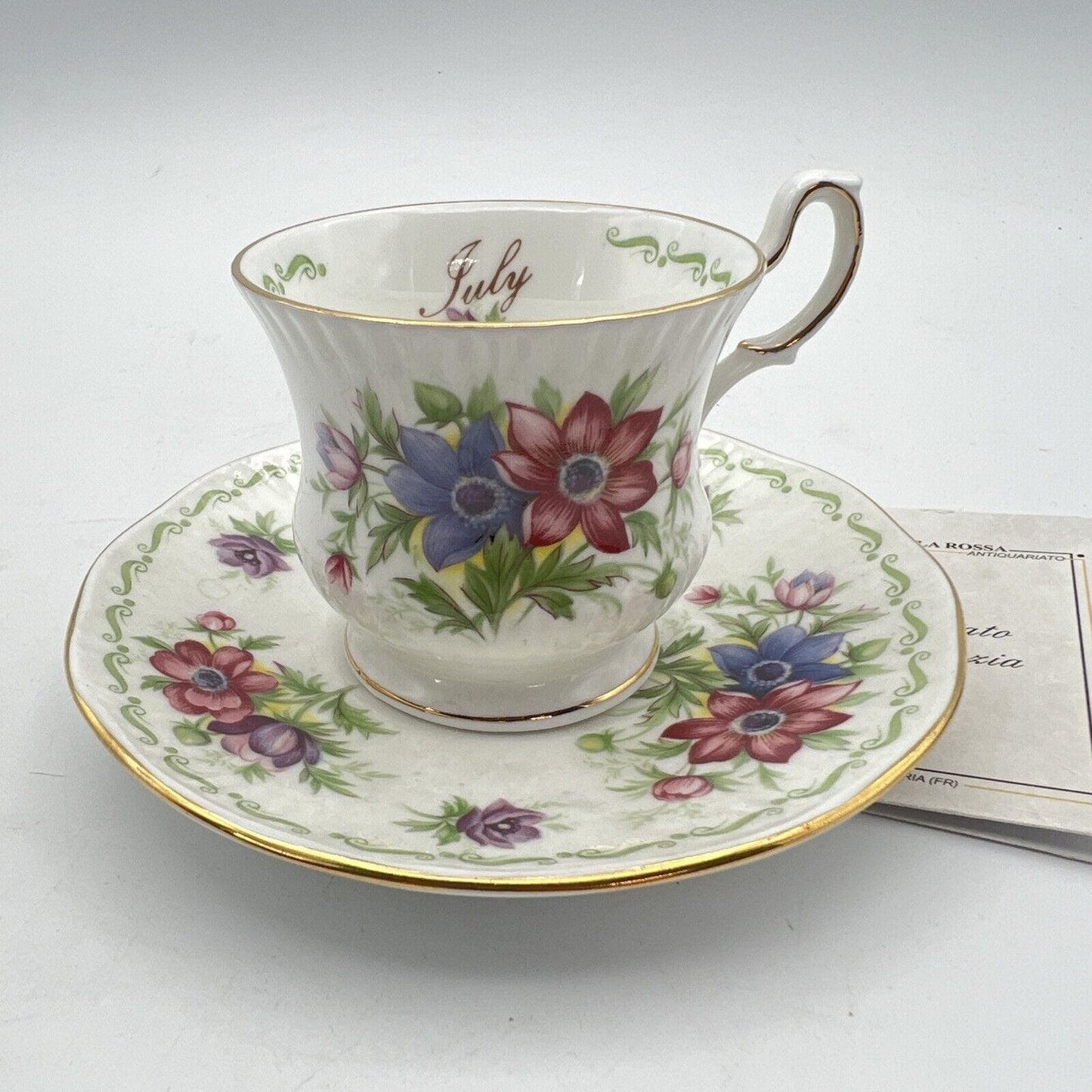 Tazza da caffè in porcellana Queen's con mese tazzina inglese Luglio 900 Categoria  Servizio tazze - Tazze