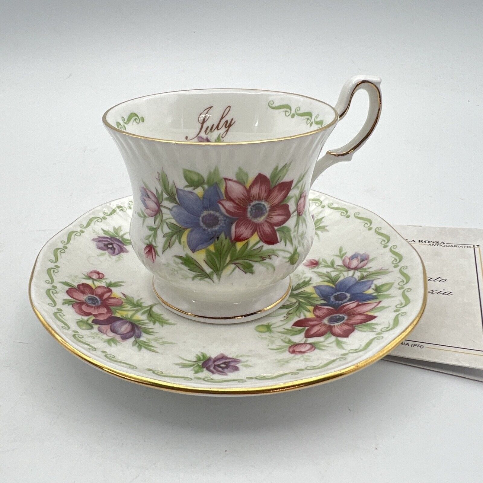 Tazza da caffè in porcellana Queen's con mese tazzina inglese Luglio 900 Categoria  Servizio tazze - Tazze
