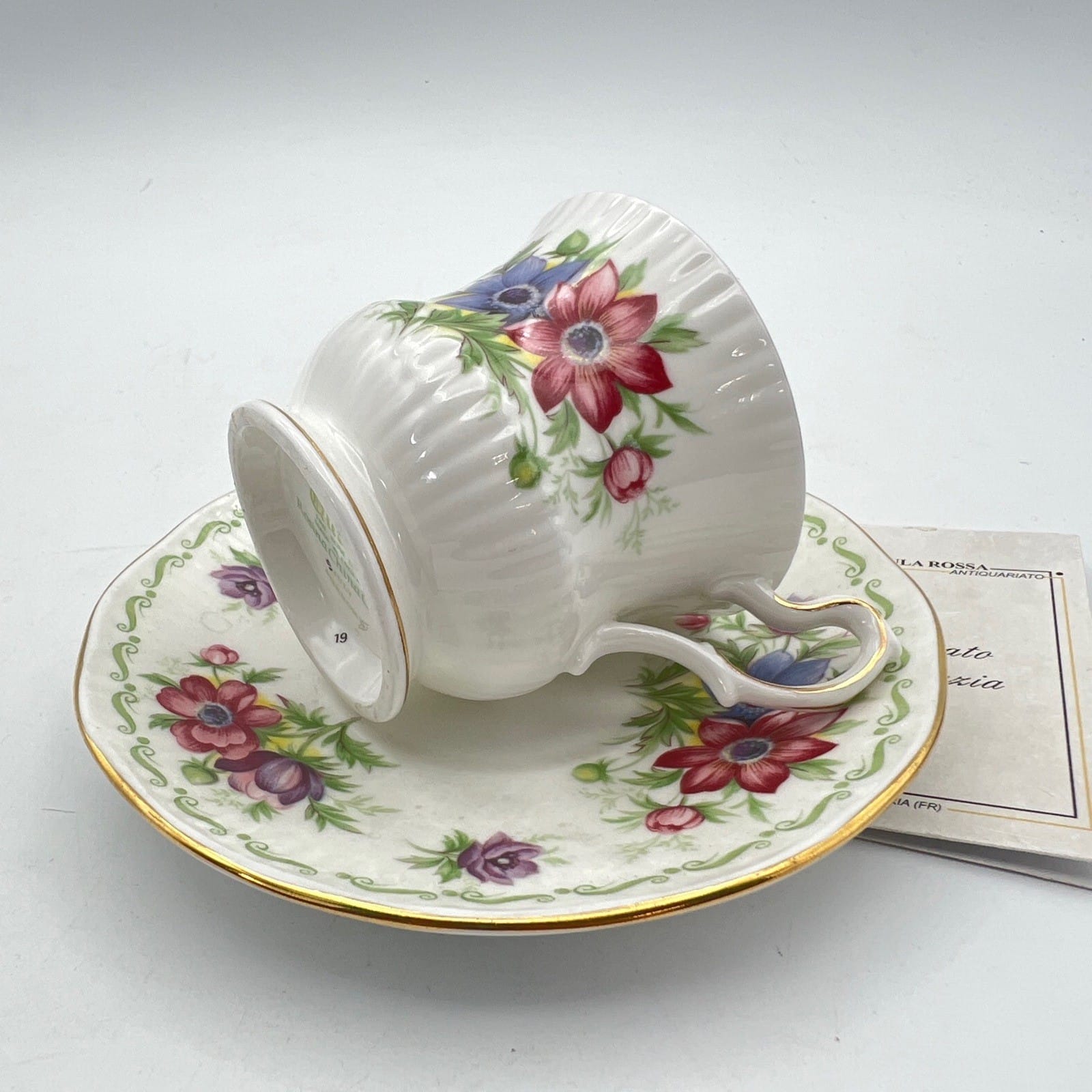 Tazza da caffè in porcellana Queen's con mese tazzina inglese Luglio Rosina Categoria  Servizio tazze - Tazze