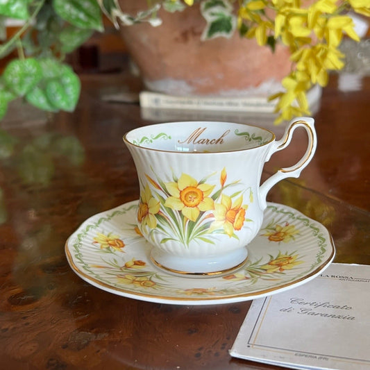 Tazza da caffè in porcellana Queen's con mese tazzina inglese MARZO 900 Categoria  Servizio tazze - Tazze