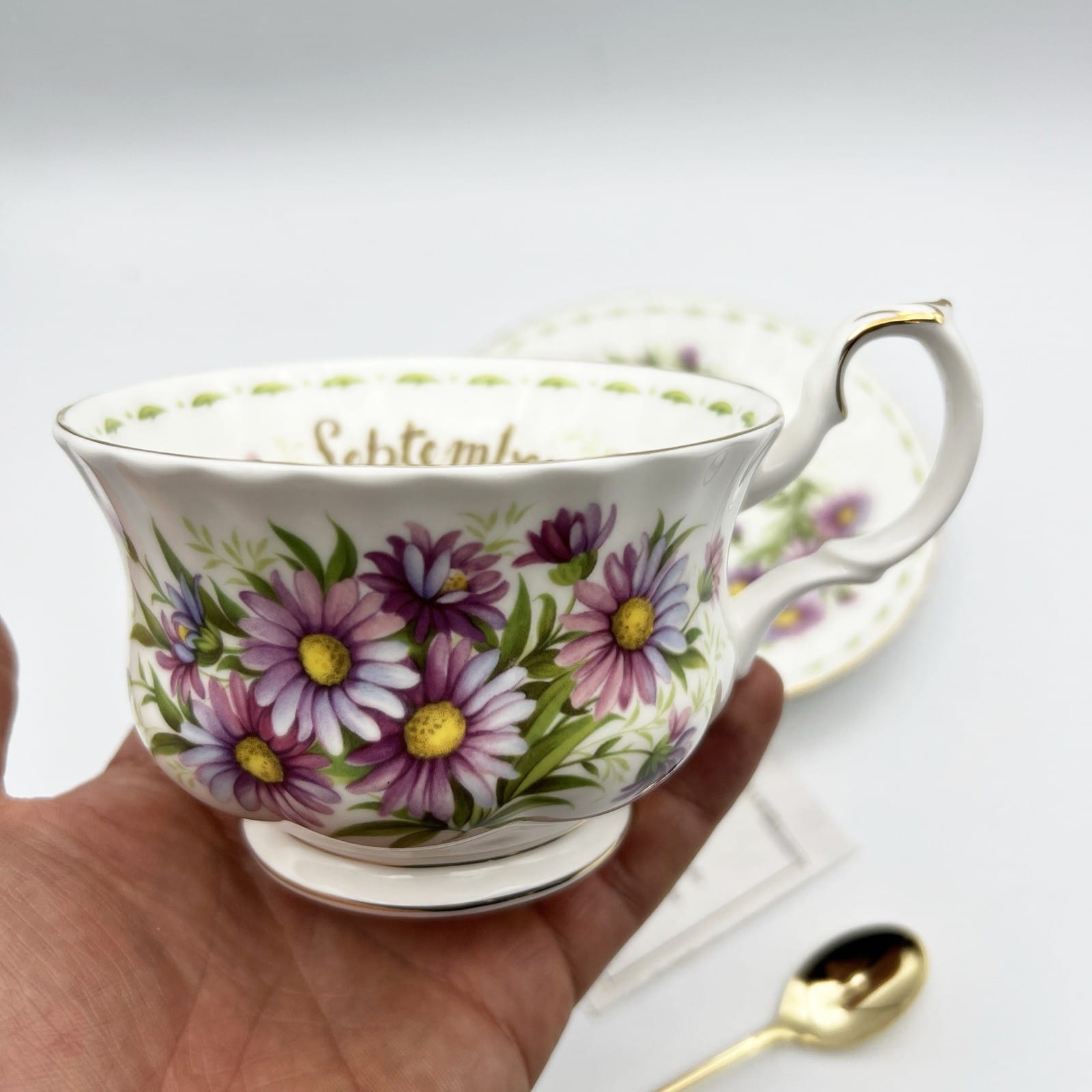 Tazza da Colazione Royal Albert Tazzone con mese SETTEMBRE Completa Cucchiaino Categoria  Servizio tazze - Tazze