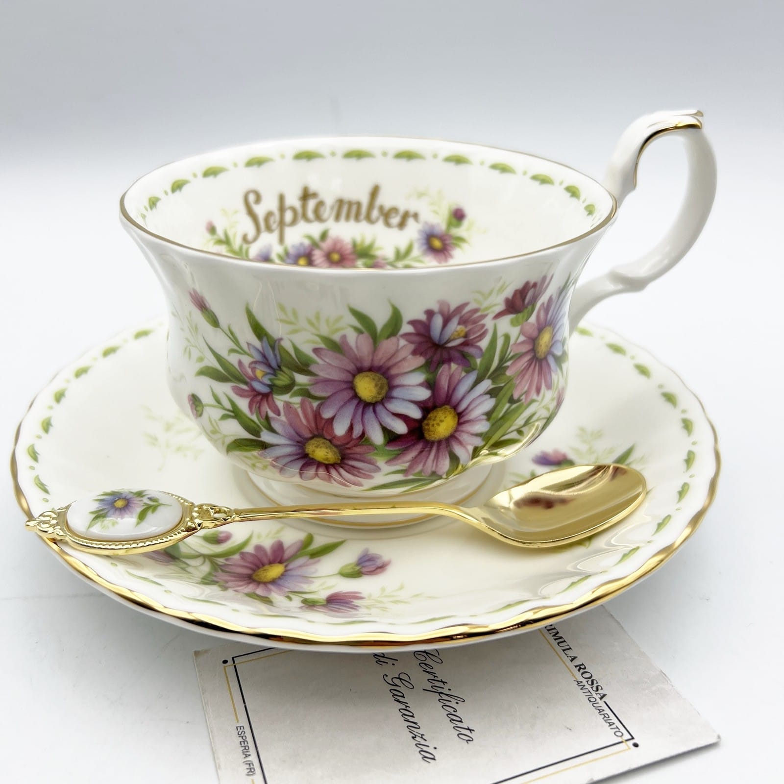 Tazza da Colazione Royal Albert Tazzone con mese SETTEMBRE Completa Cucchiaino Categoria  Servizio tazze - Tazze