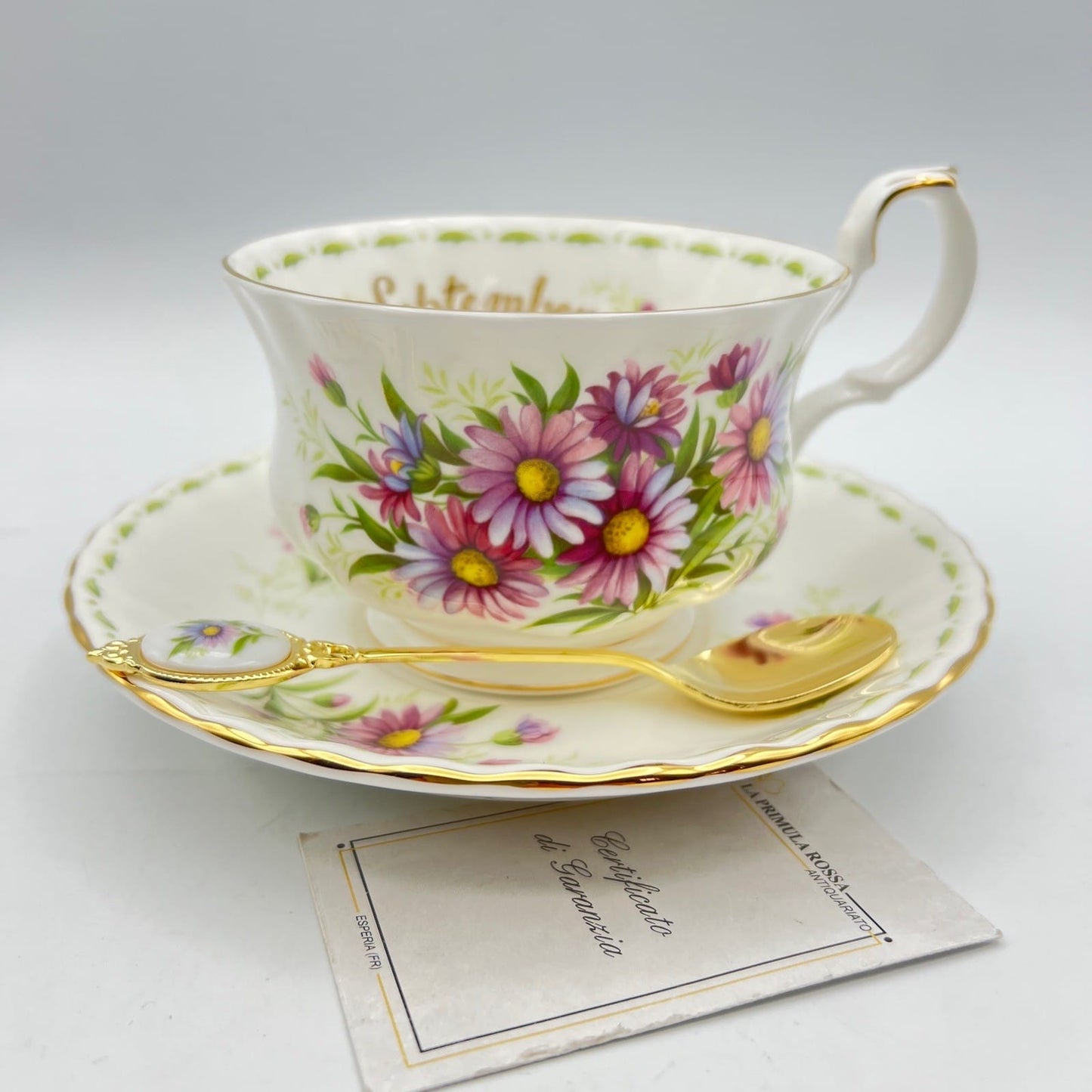 Tazza da Colazione Royal Albert Tazzone con mese SETTEMBRE Completa Cucchiaino Categoria  Servizio tazze - Tazze