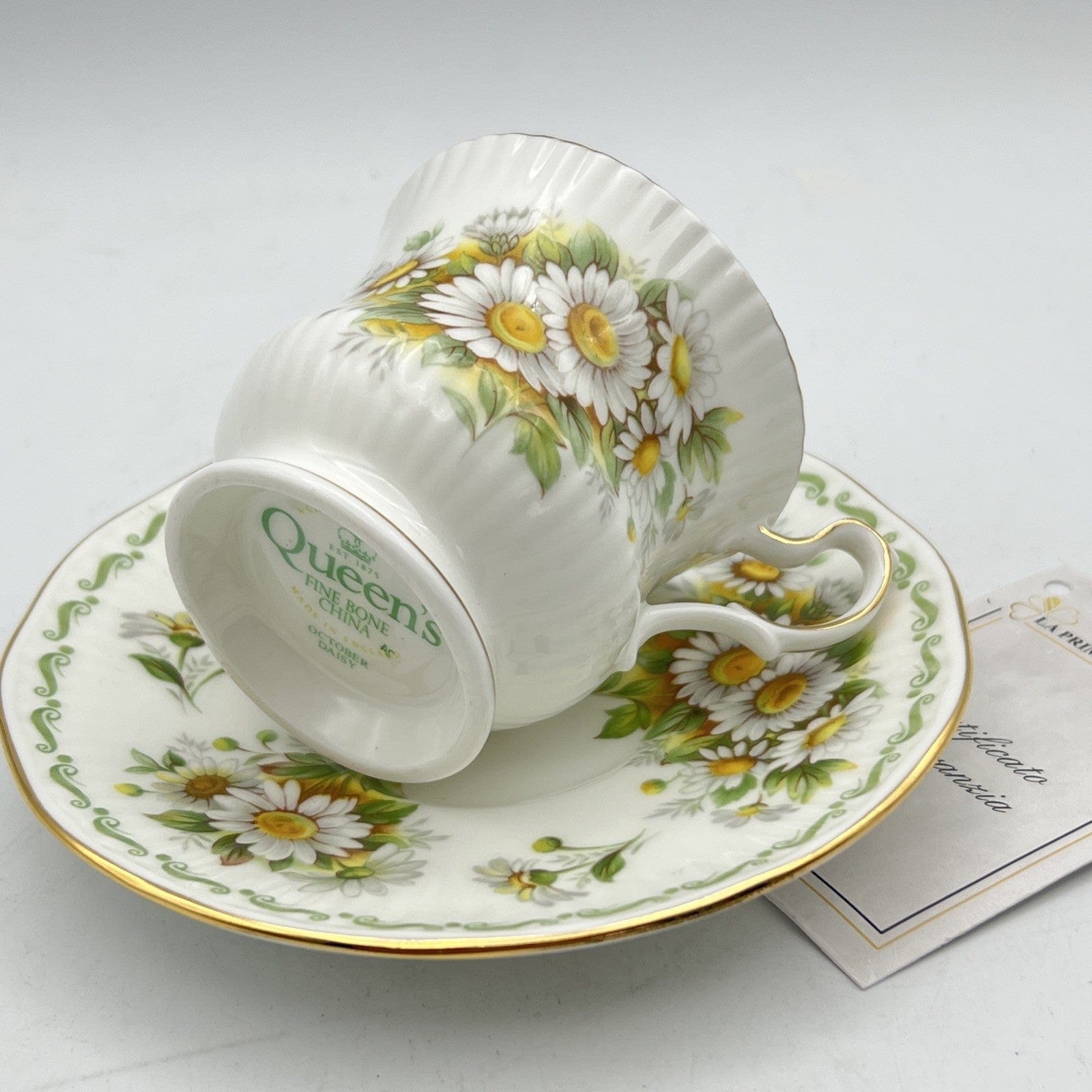 Tazza da per caffè in porcellana Queen's con mese tazzina inglese Ottobre 900 Categoria  Servizio tazze - Tazze