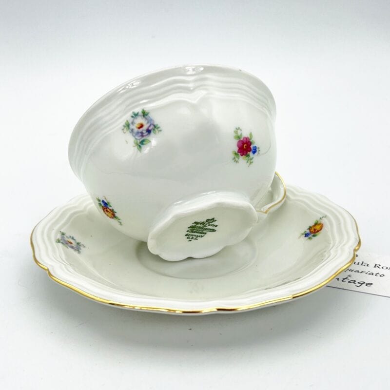 Tazza da tè the antica con piattino in porcellana vintage bavaria fiori Seltmann Categoria  Servizio tazze - Tazze