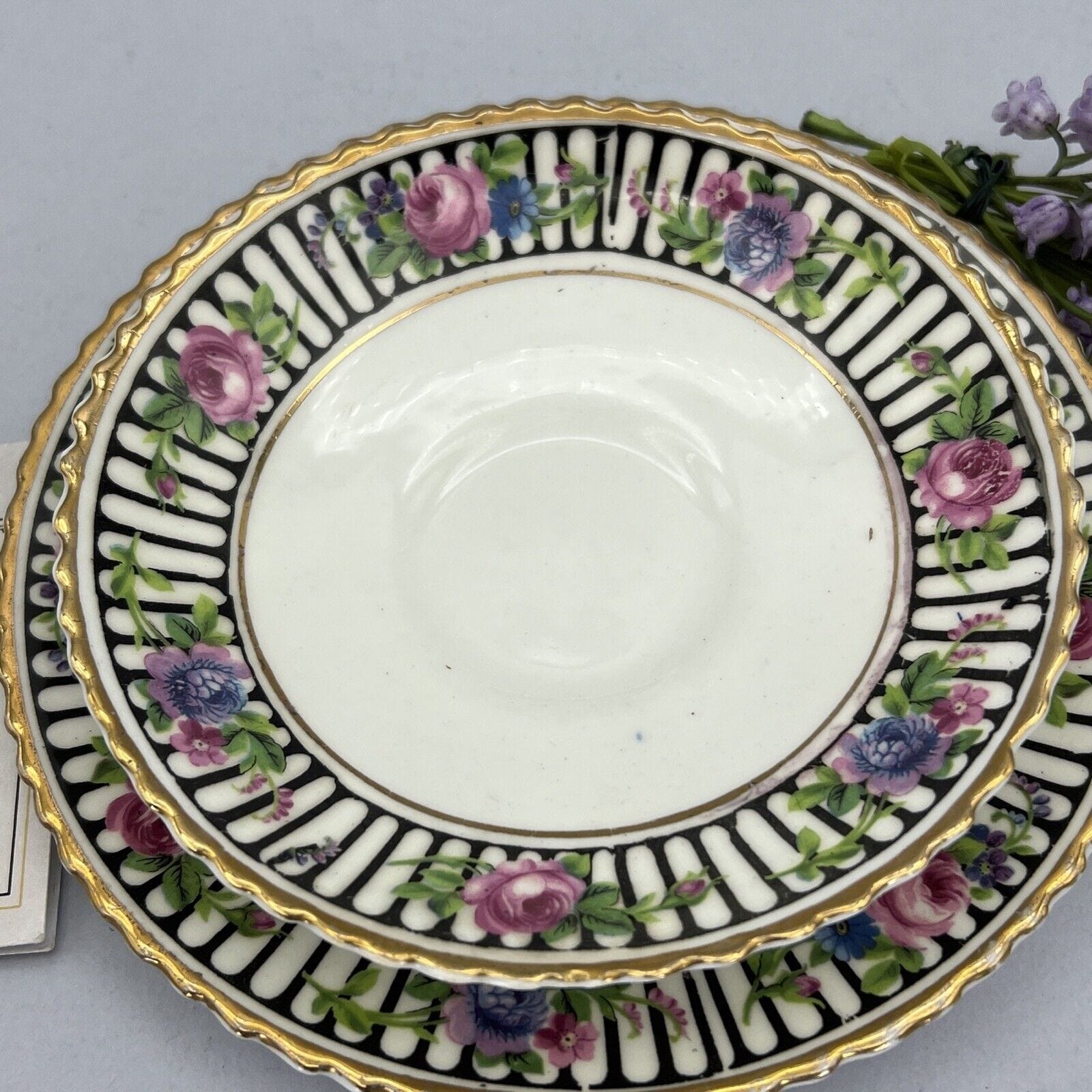 Tazza da tè the antica trio con piattino in porcellana vintage Inglese Art Deco Categoria  Servizio tazze - Tazze