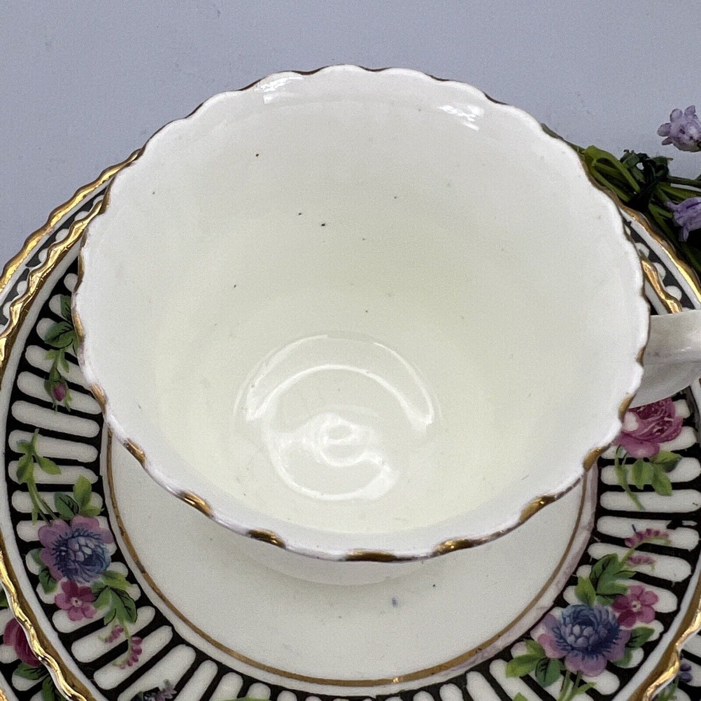 Tazza da tè the antica trio con piattino in porcellana vintage Inglese Art Deco Categoria  Servizio tazze - Tazze