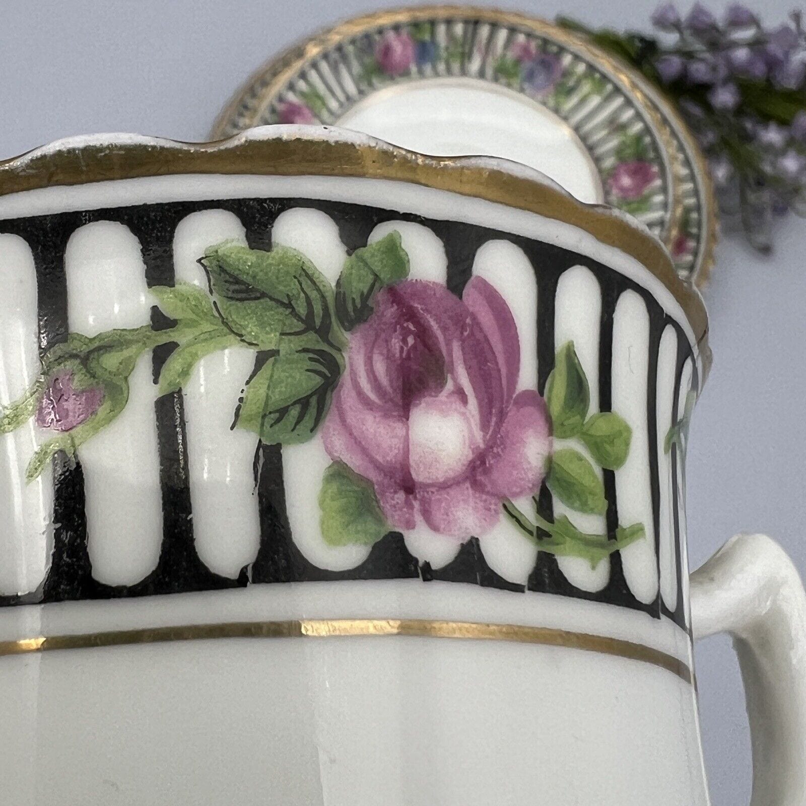 Tazza da tè the antica trio con piattino in porcellana vintage Inglese Art Deco Categoria  Servizio tazze - Tazze