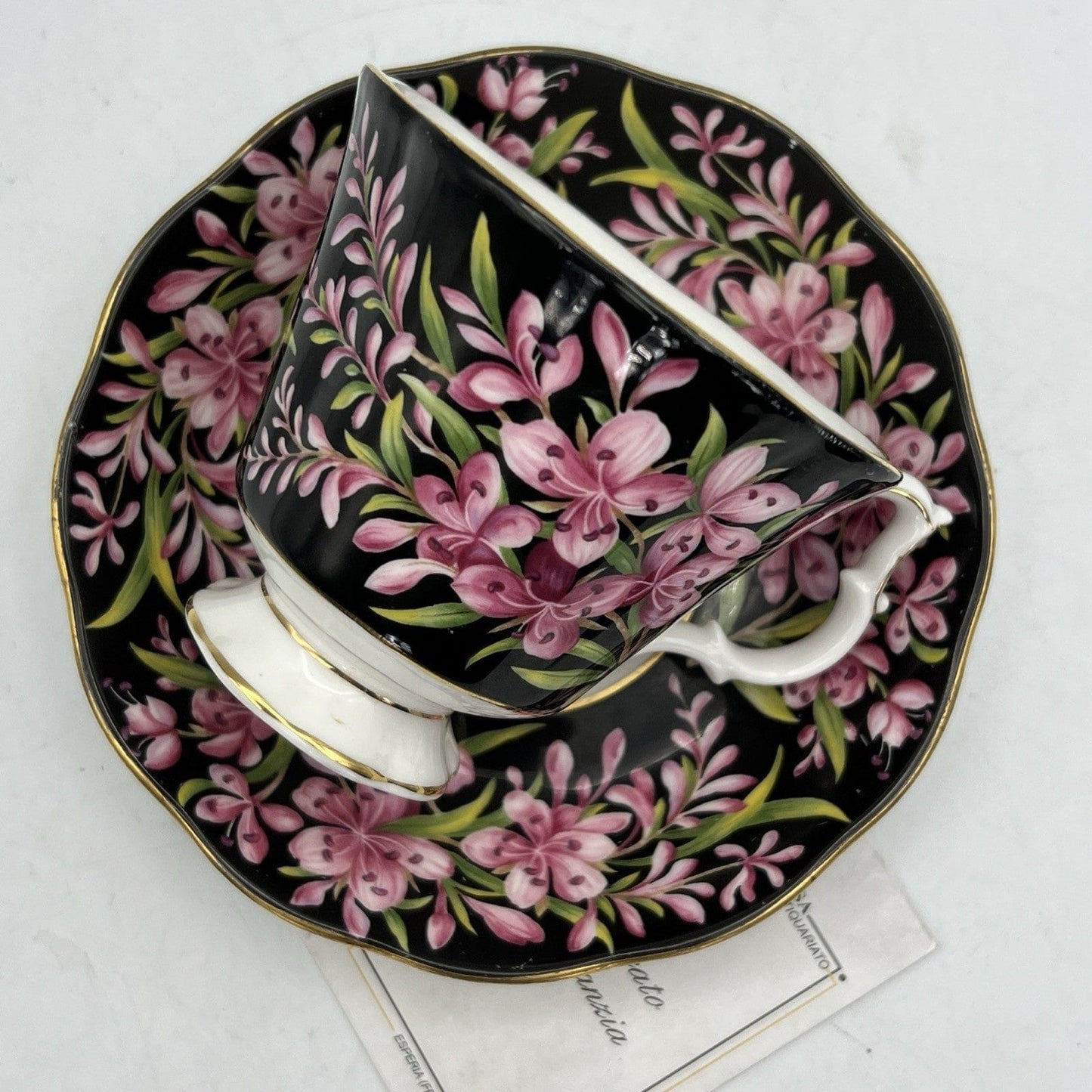Tazza da tè The in porcellana nera Royal Albert Provincial Flowers Fireweed 900 Categoria  Servizio tazze - Tazze
