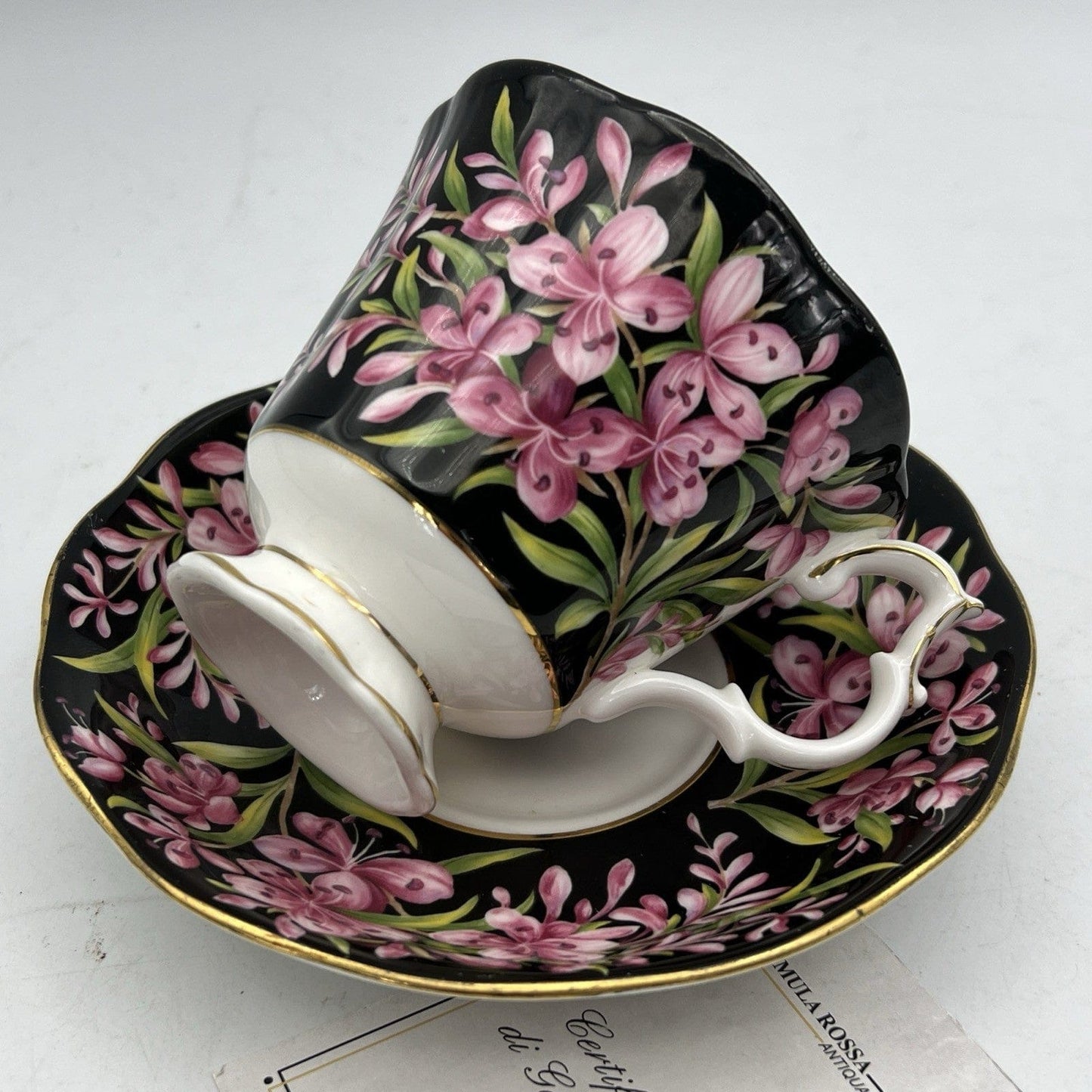Tazza da tè The in porcellana nera Royal Albert Provincial Flowers Fireweed 900 Categoria  Servizio tazze - Tazze