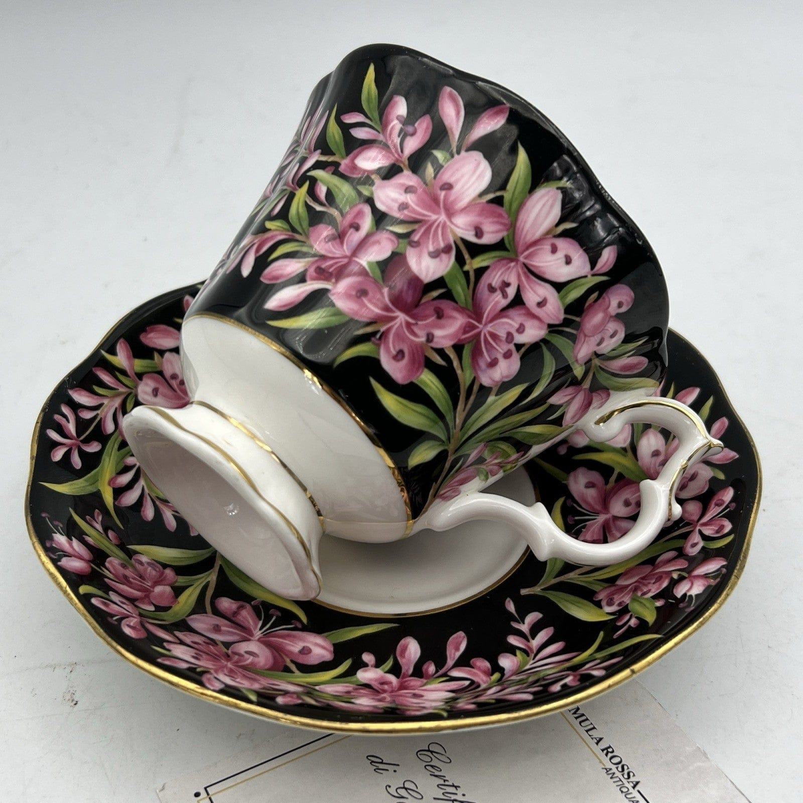 Tazza da tè The in porcellana nera Royal Albert Provincial Flowers Fireweed 900 Categoria  Servizio tazze - Tazze