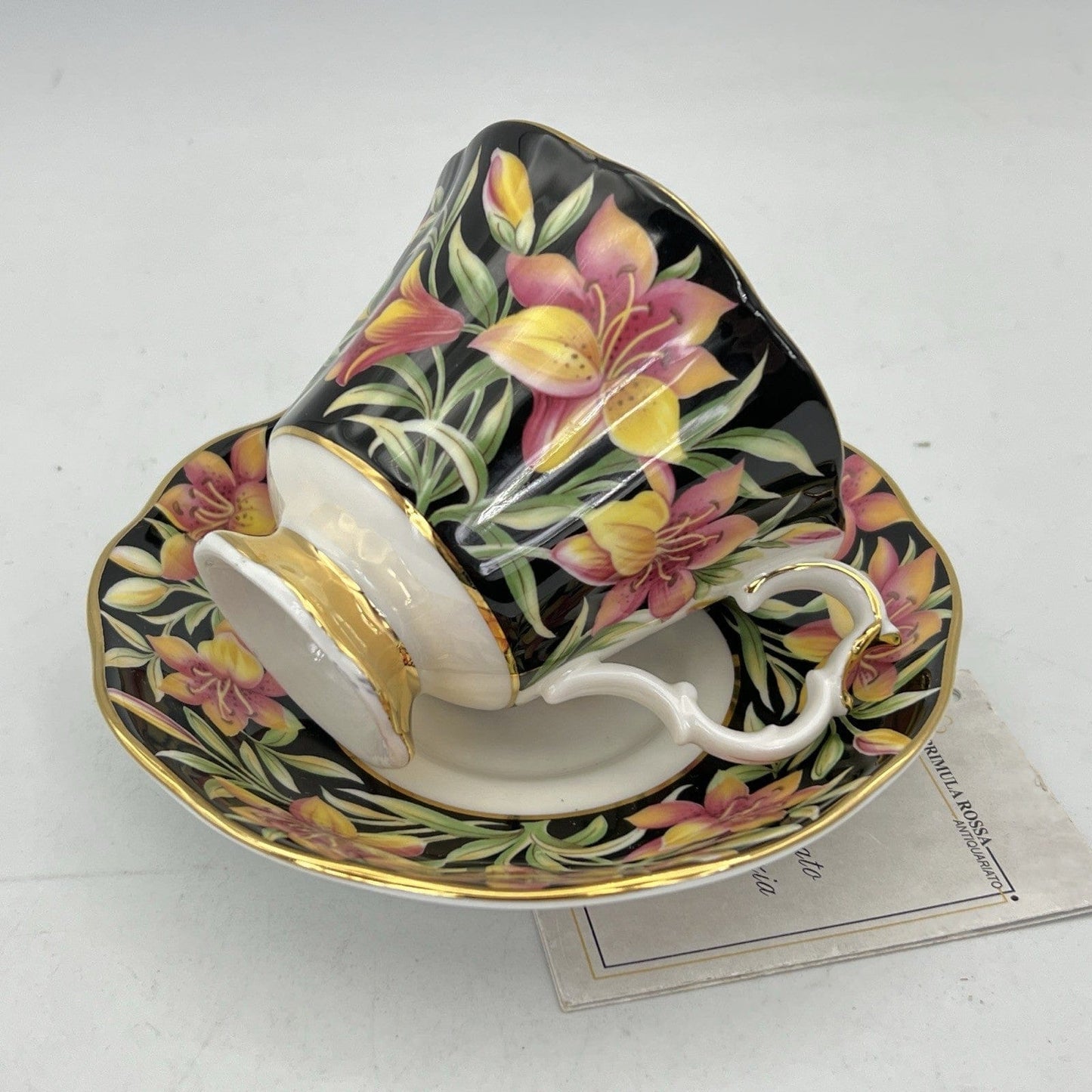 Tazza da tè The in porcellana Nera Royal Albert Provincial Flowers Prairie Lily Categoria  Servizio tazze - Tazze