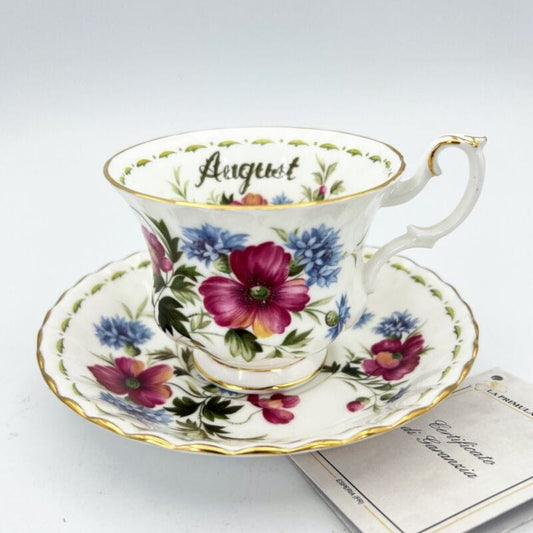 Tazza da tè The in porcellana Royal Albert con mese tazzina inglese Agosto 900 Categoria  Servizio tazze - Tazze