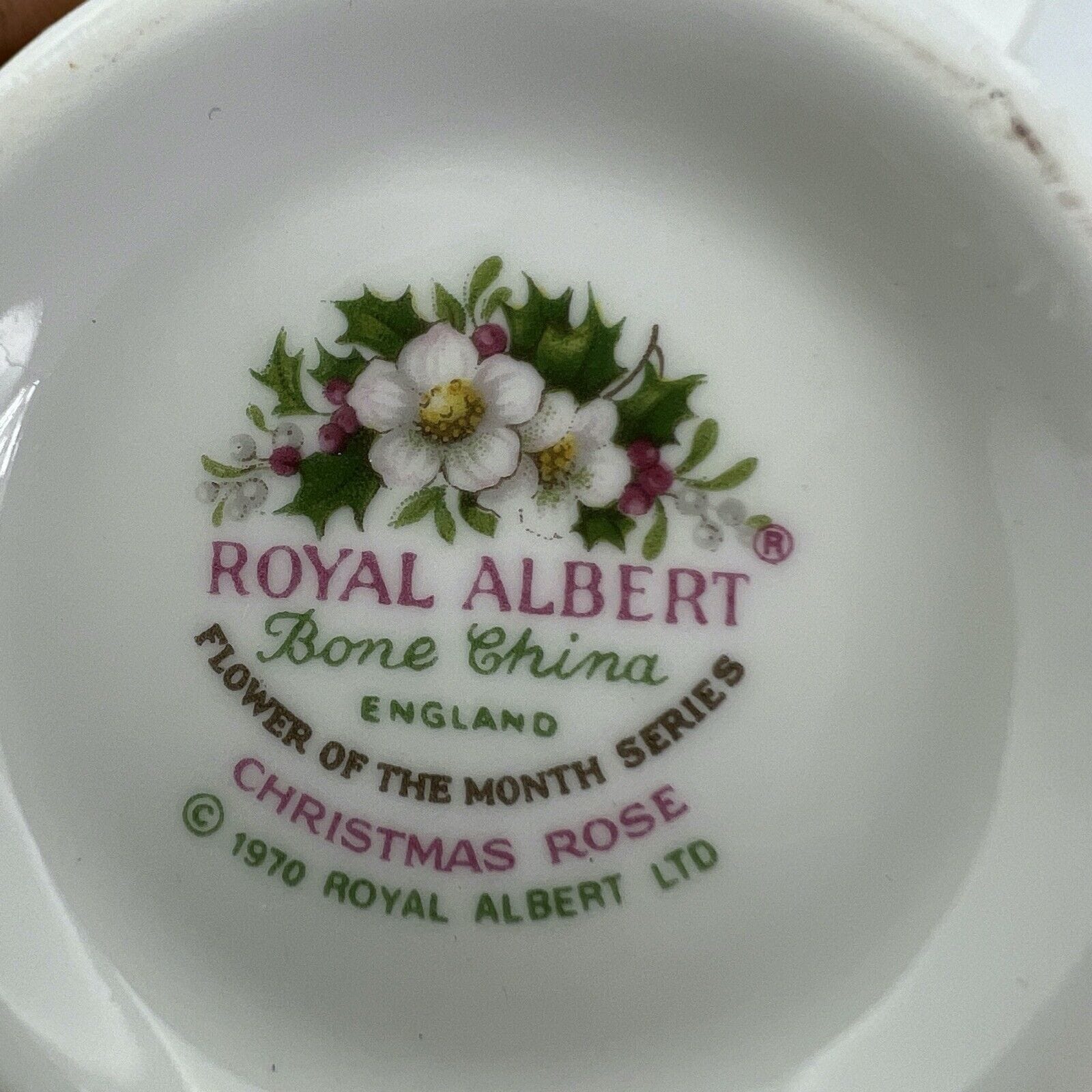 Tazza da tè The in porcellana Royal Albert con mese tazzina inglese DICEMBRE 900 Categoria  Servizio tazze - Tazze