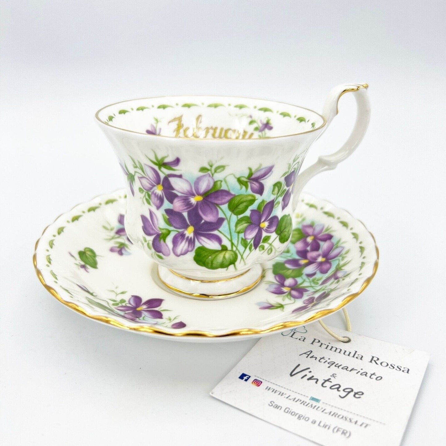 Tazza da tè The in porcellana Royal Albert con mese tazzina inglese FEBBRAIO 900 Categoria  Servizio tazze - Tazze