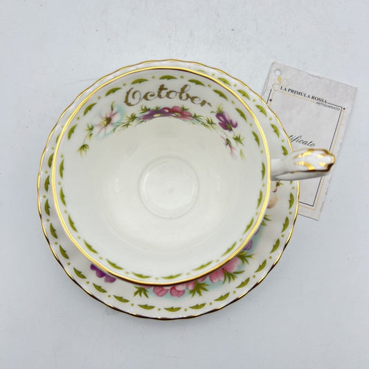 Tazza da tè The in porcellana Royal Albert con mese tazzina inglese OTTOBRE 2003 Categoria  Servizio tazze - Tazze