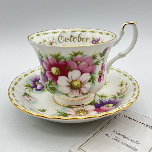 Tazza da tè The in porcellana Royal Albert con mese tazzina inglese OTTOBRE 2003 Categoria  Servizio tazze - Tazze