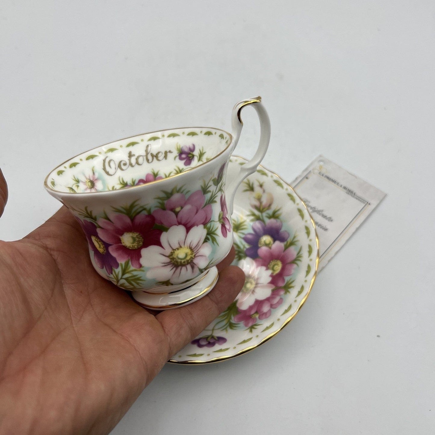 Tazza da tè The in porcellana Royal Albert con mese tazzina inglese OTTOBRE 2003 Categoria  Servizio tazze - Tazze