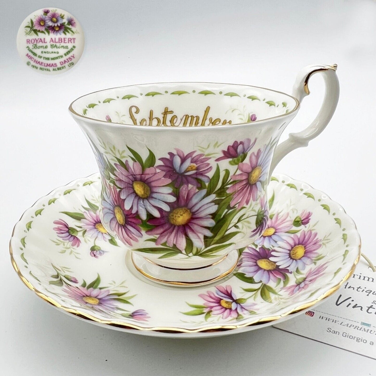 Tazza da tè The in porcellana Royal Albert con mese tazzina inglese SETTEMBRE 70 Categoria  Servizio tazze - Tazze