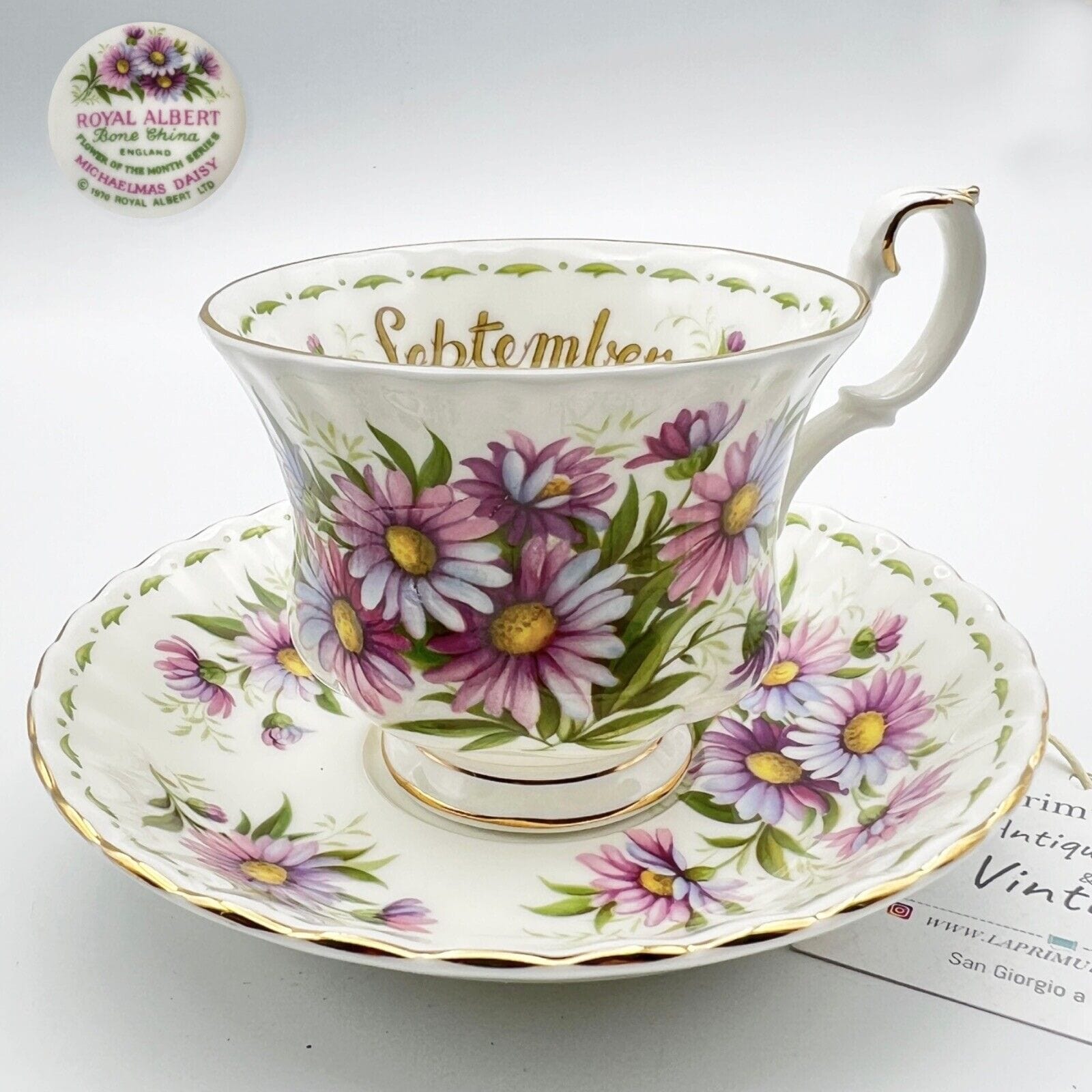 Tazza da tè The in porcellana Royal Albert con mese tazzina inglese SETTEMBRE 70 Categoria  Servizio tazze - Tazze