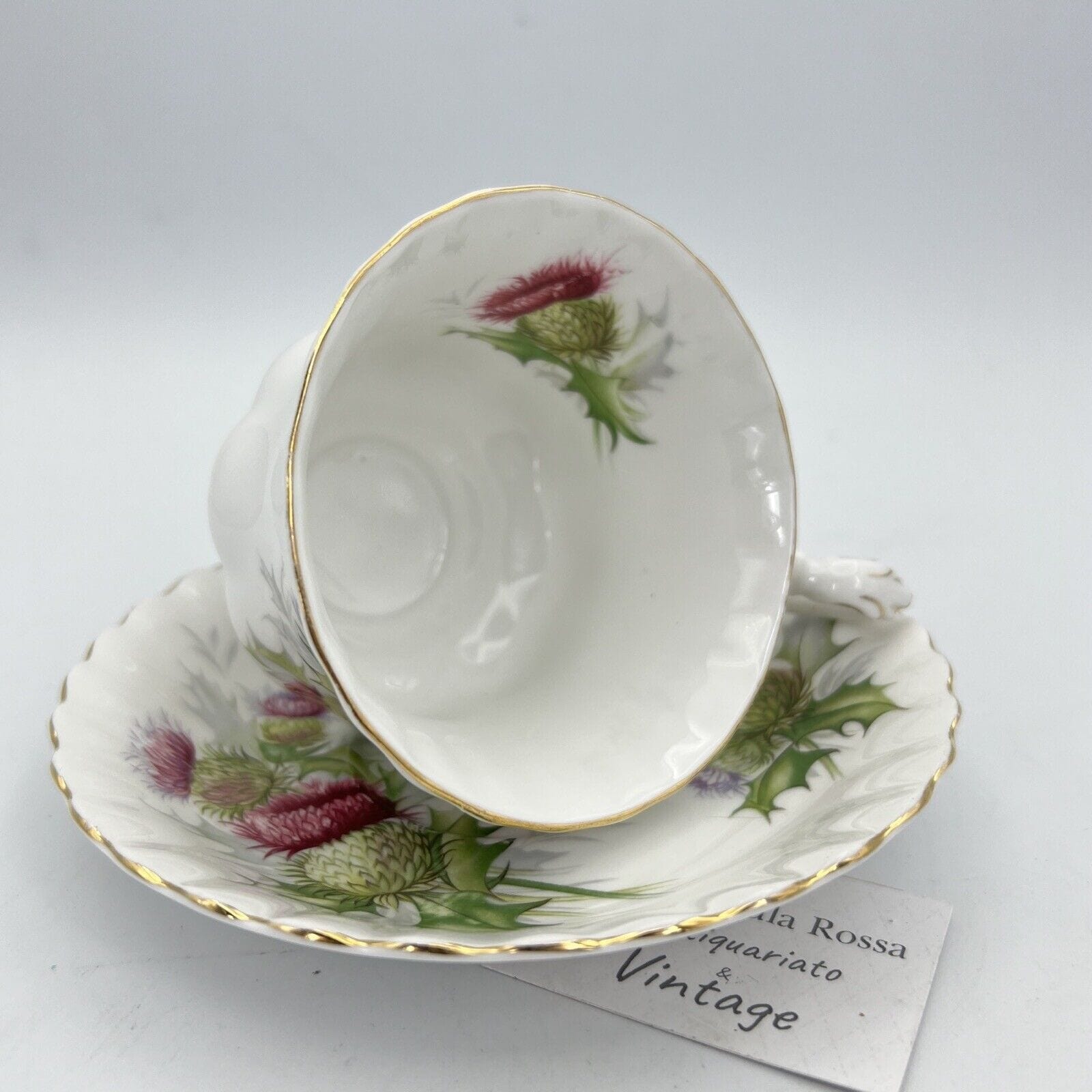 Tazza da tè The in porcellana Royal Albert Highland Thistle tazzina inglese Categoria  Servizio tazze - Tazze