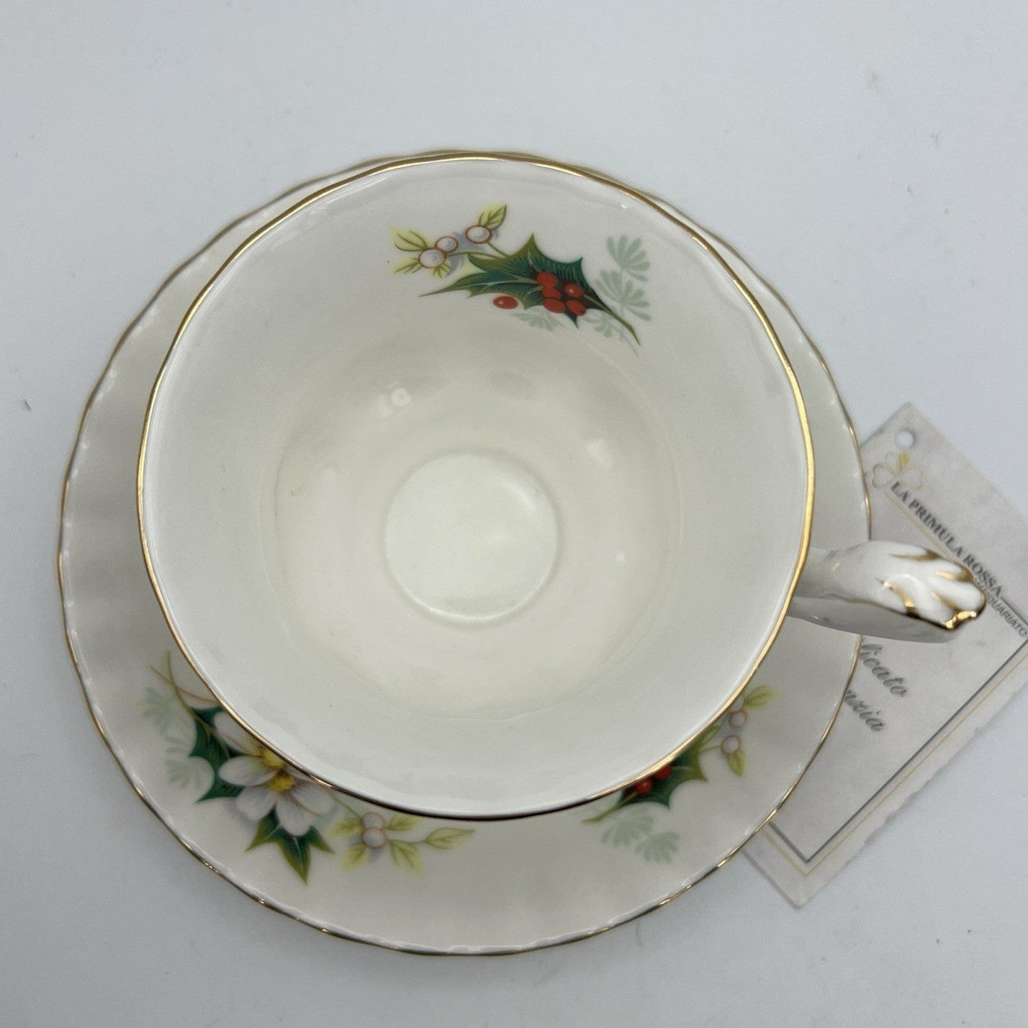 Tazza da tè The in porcellana Royal Albert tazzina inglese Poinsettia Natale '70 Categoria  Servizio tazze - Tazze