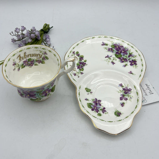 Tazza da tè The tennis in porcellana Royal Albert con mese inglese FEBBRAIO 1970 Categoria  Servizio tazze - Tazze