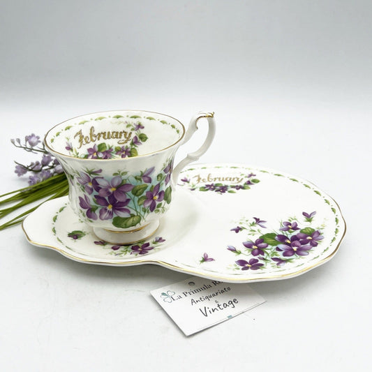 Tazza da tè The tennis in porcellana Royal Albert con mese inglese FEBBRAIO 1970 Categoria  Servizio tazze - Tazze