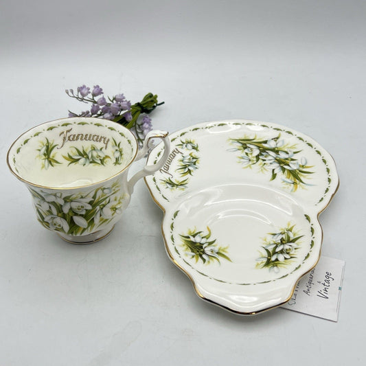 Tazza da tè The tennis in porcellana Royal Albert con mese inglese GENNAIO 1970 Categoria  Servizio tazze - Tazze