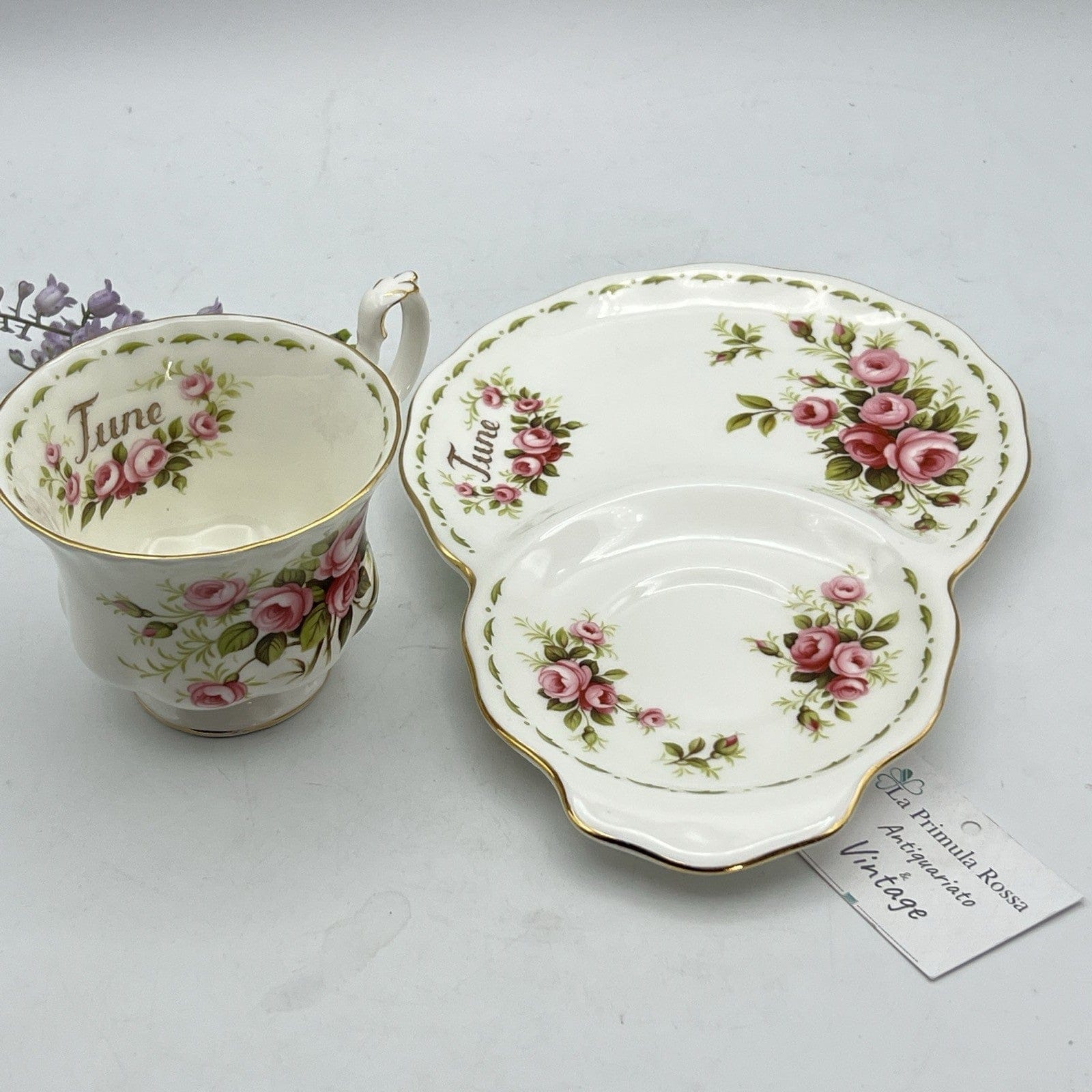 Tazza da tè The tennis in porcellana Royal Albert con mese inglese GIUGNO 1970 Categoria  Servizio tazze - Tazze