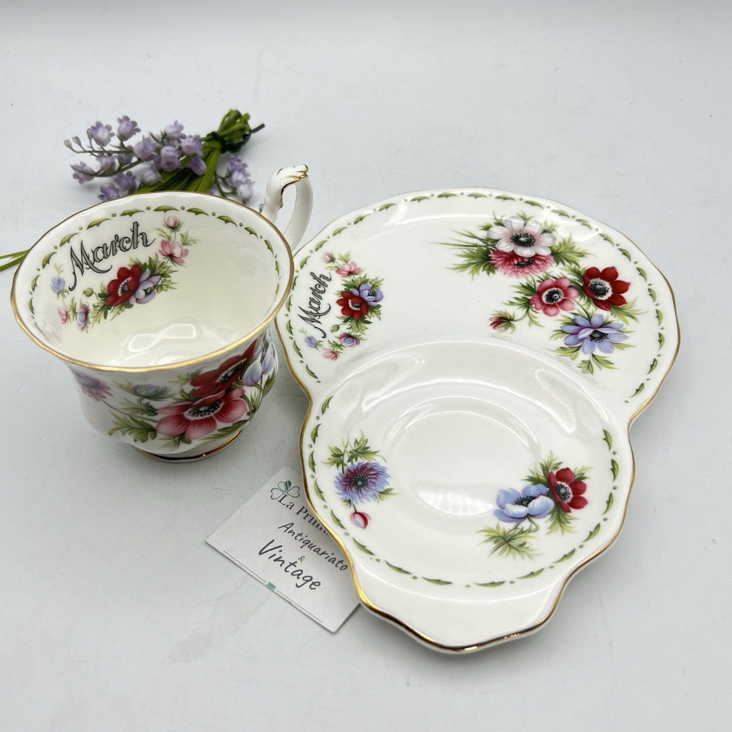 Tazza da tè The tennis in porcellana Royal Albert con mese inglese MARZO 1970 Categoria  Servizio tazze - Tazze