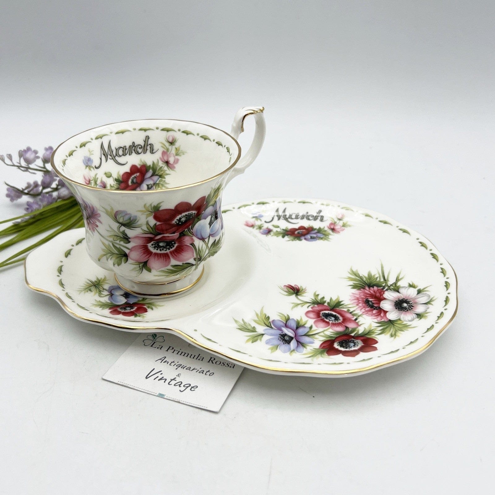 Tazza da tè The tennis in porcellana Royal Albert con mese inglese MARZO 1970 Categoria  Servizio tazze - Tazze