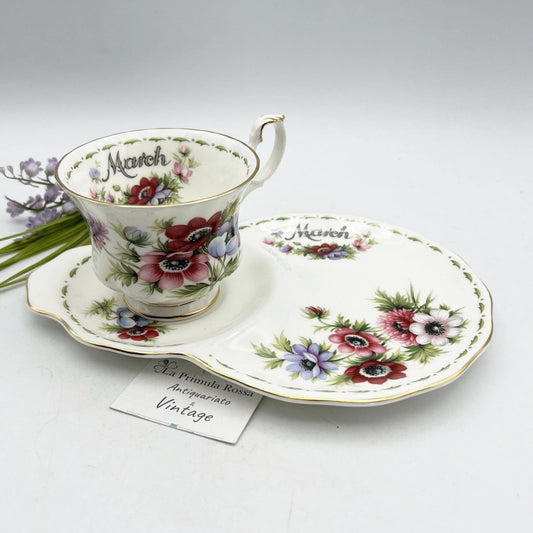 Tazza da tè The tennis in porcellana Royal Albert con mese inglese MARZO 1970 Categoria  Servizio tazze - Tazze