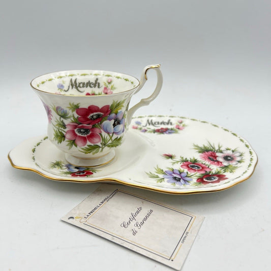 Tazza da tè The tennis in porcellana Royal Albert con mese inglese MARZO 1970 Categoria  Servizio tazze - Tazze