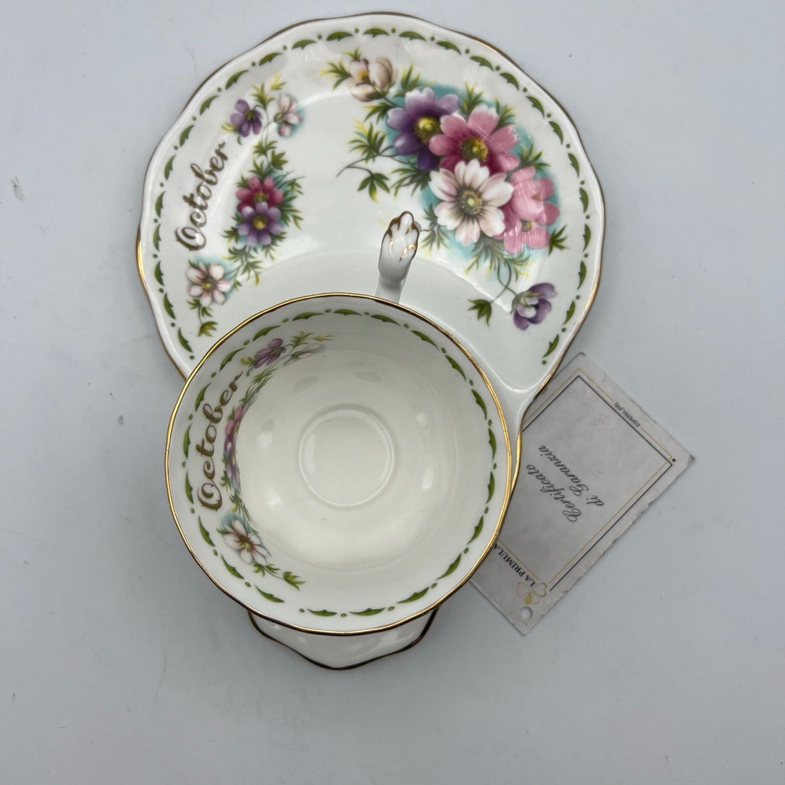 Tazza da tè The tennis in porcellana Royal Albert con mese inglese OTTOBRE 1970 Categoria  Servizio tazze - Tazze