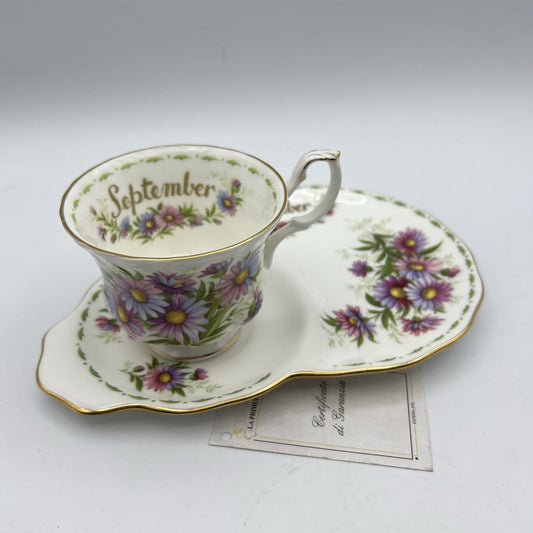 Tazza da tè The tennis in porcellana Royal Albert con mese inglese Settembre Categoria  Servizio tazze - Tazze