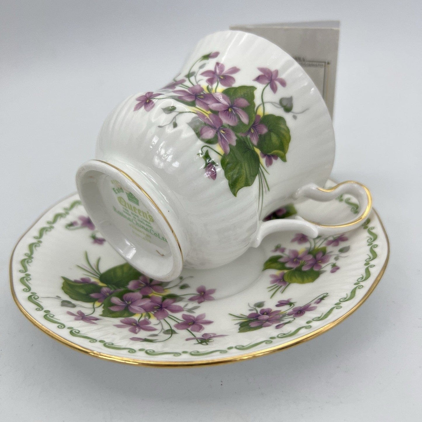 Tazza da the per tè in porcellana Queen's con mese tazzina inglese Febbraio 900 Categoria  Servizio tazze - Tazze