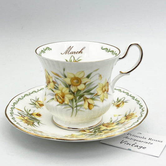 Tazza da the per tè in porcellana Queen's con mese tazzina inglese MARZO 900 Categoria  Servizio tazze - Tazze