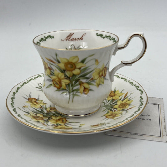 Tazza da the per tè in porcellana Queen's con mese tazzina inglese MARZO 900 Categoria  Servizio tazze - Tazze