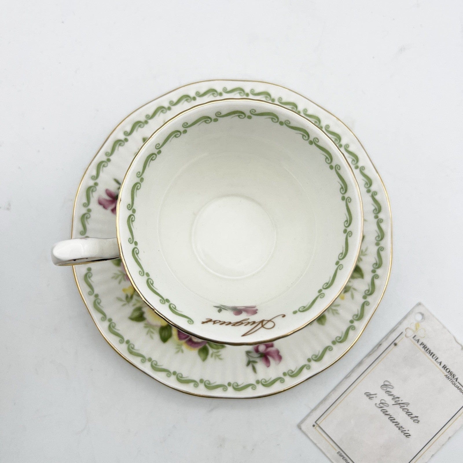 Tazza da the tè in porcellana Queen's con mese tazzina inglese Agosto 900 Rosina Categoria  Servizio tazze - Tazze