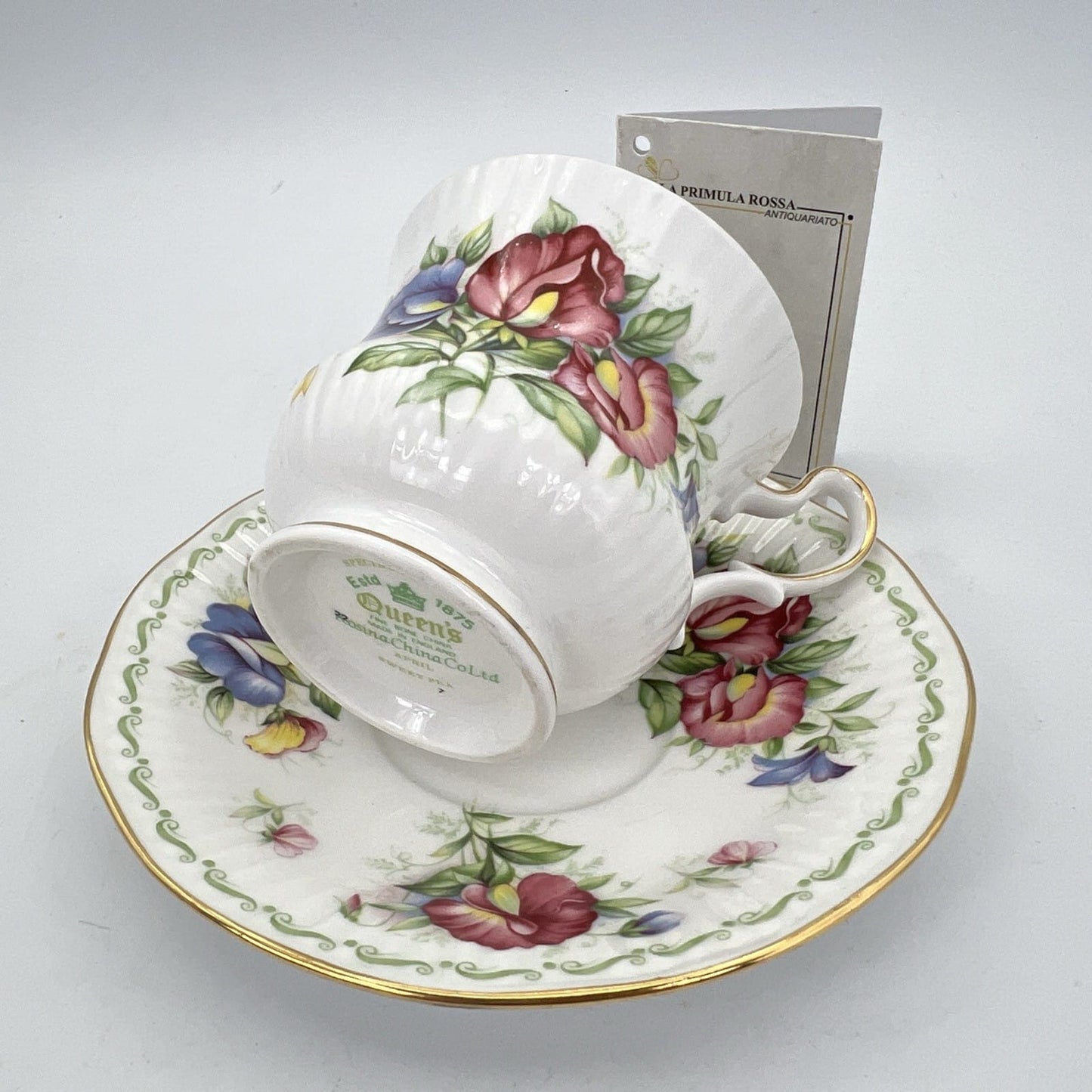 Tazza da the tè in porcellana Queen's con mese tazzina inglese Aprile 900 Rosina Categoria  Servizio tazze - Tazze