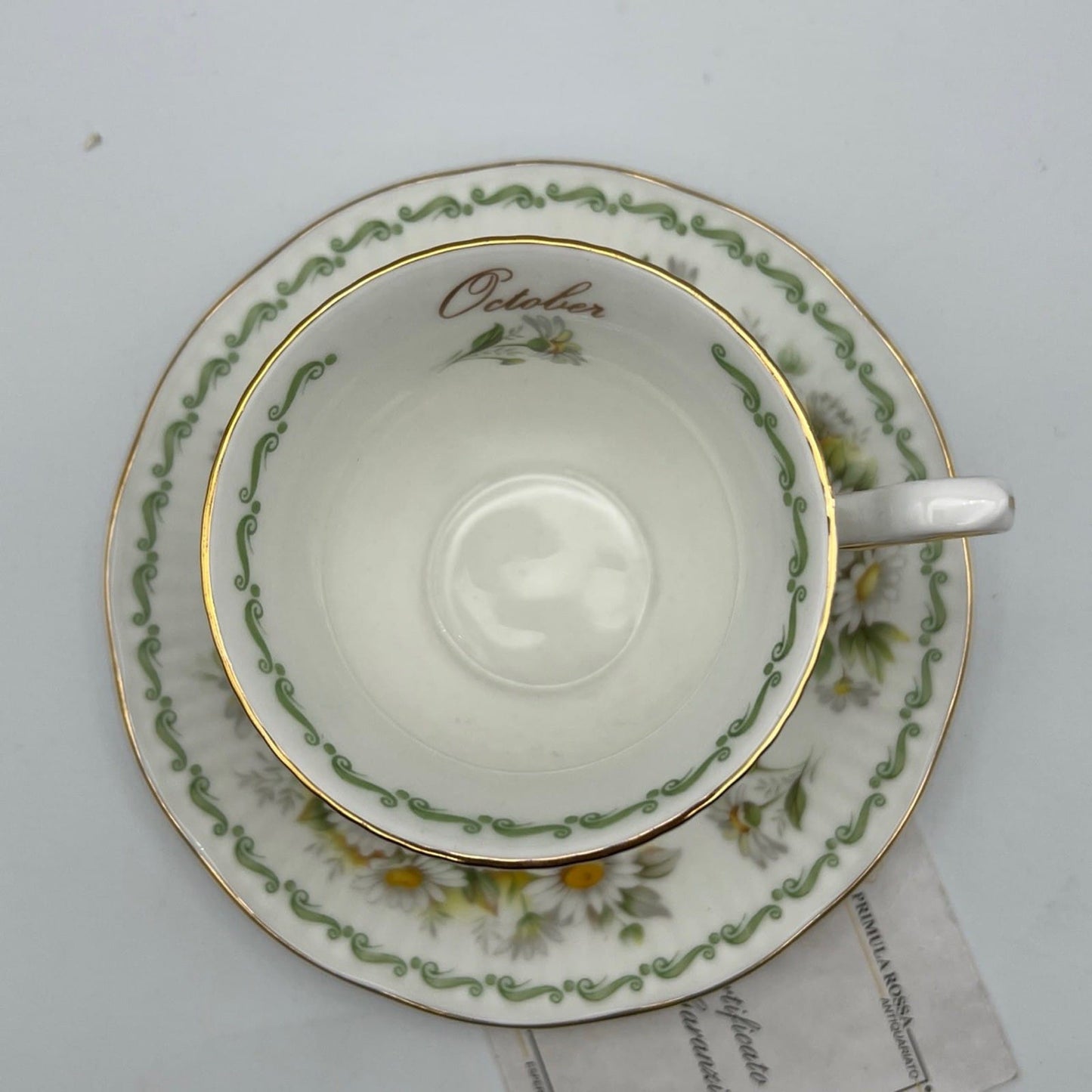 Tazza da the tè in porcellana Queen's con mese tazzina inglese Ottobe Rosina Categoria  Servizio tazze - Tazze