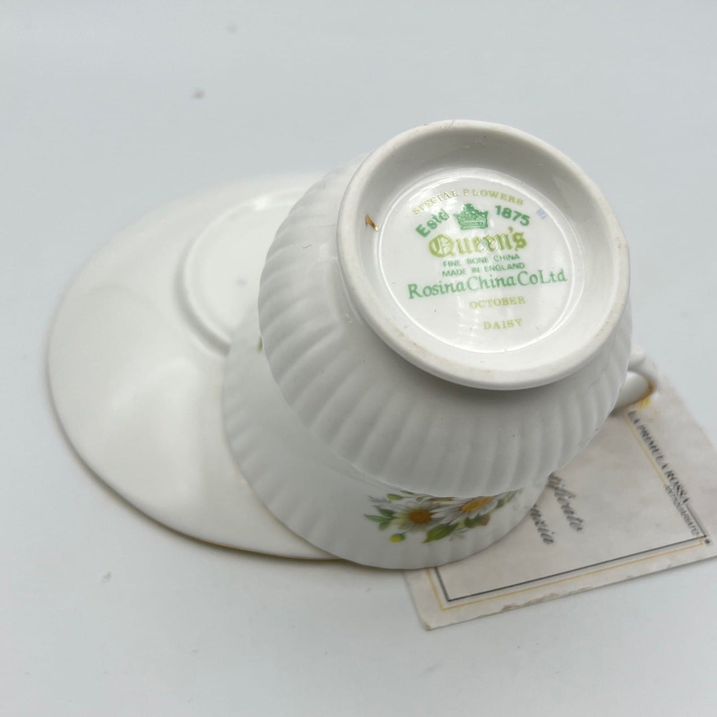 Tazza da the tè in porcellana Queen's con mese tazzina inglese Ottobe Rosina Categoria  Servizio tazze - Tazze